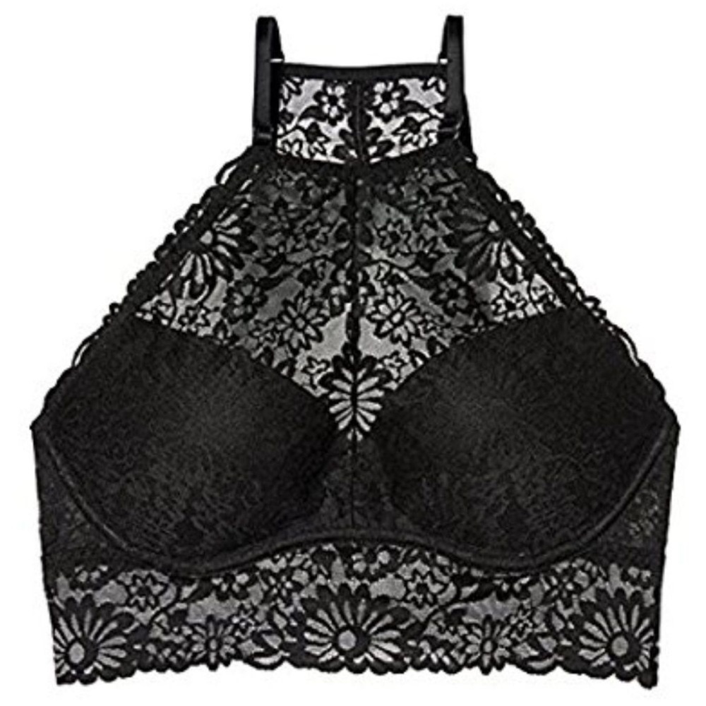 NWT  Victoria's Secret Pink Lace High-Neck Bralette Small